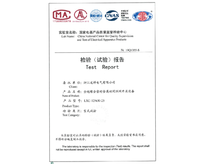全绝缘全密封金属封闭网开关LXC-12/630-25检验报告设备